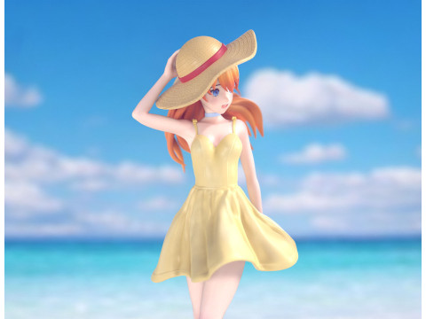 明日香和丽夏装 3D 打印模型