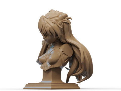 Busto de Asuka Modelo de Impressão 3D