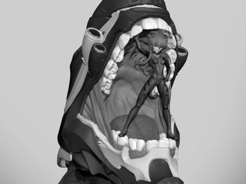 Asuka and Eva 3D Print Model
