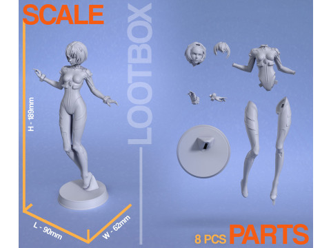 Rei Ayanami - Evangelion Modelo de Impressão 3D