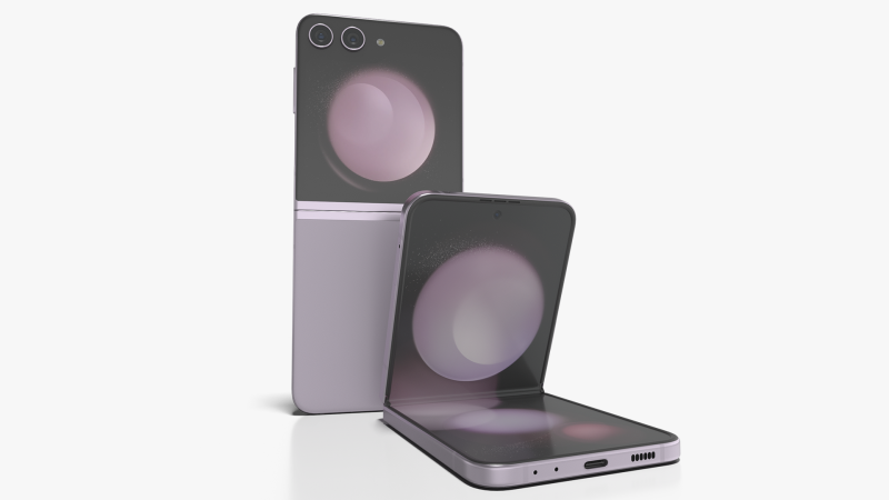 Samsung Galaxy Z Flip 5 Lavender Modelo 3D .c4d .max .obj .3ds .fbx .stl .blend