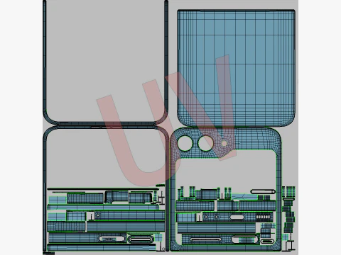 Samsung Galaxy Z Flip 5 Graphite 3D Model