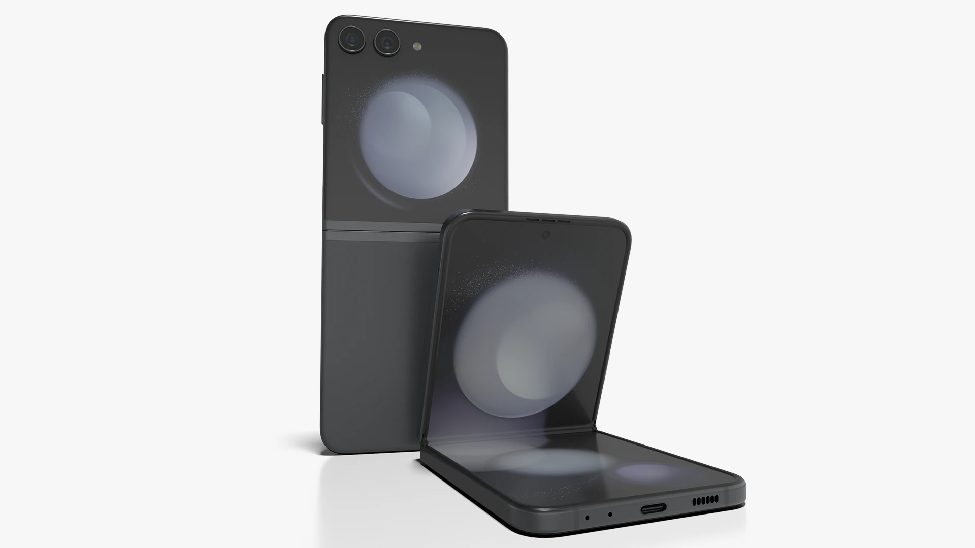 Samsung Galaxy Z Flip 5 Graphite 3D Model .c4d .max .obj .3ds .fbx .stl .blend 