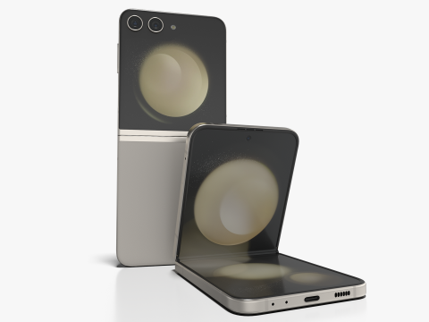 Samsung Galaxy Z Flip 5 Cream 3Dモデル