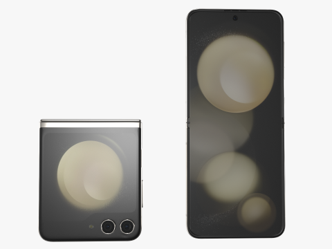 Samsung Galaxy Z Flip 5 Cream 3Dモデル