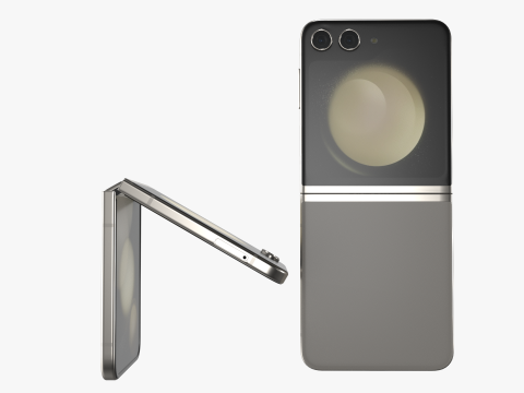Samsung Galaxy Z Flip 5 Cream 3Dモデル