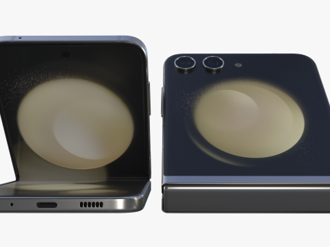 Samsung Galaxy Z Flip 5 Cream 3Dモデル