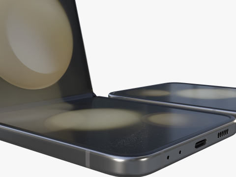 Samsung Galaxy Z Flip 5 Cream 3Dモデル