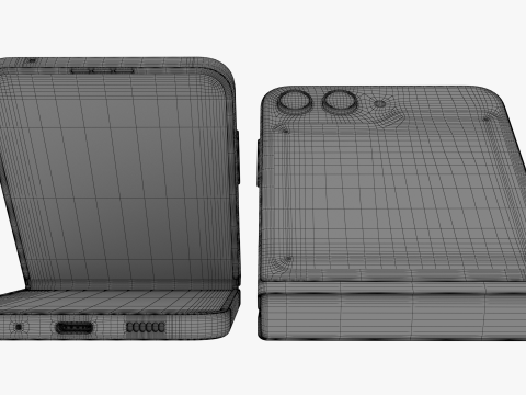 Samsung Galaxy Z Flip 5 Cream 3Dモデル