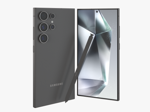 Samsung Galaxy S24 Ultra Titanium Black 3Dモデル