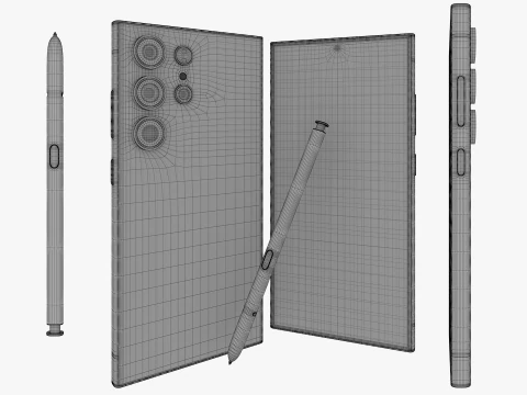 Samsung Galaxy S24 Ultra gray 3D Model