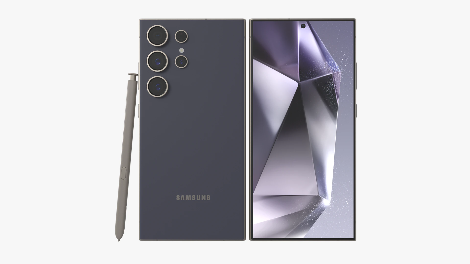 Samsung Galaxy S24 Ultra Titanium Violet 3D Model .c4d .max .obj .3ds .fbx .stl .blend 