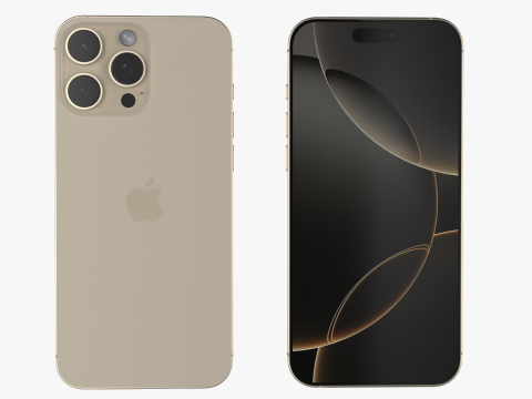 IPhone 16 Pro and 16 Pro Max Natural Titanium 3D Model
