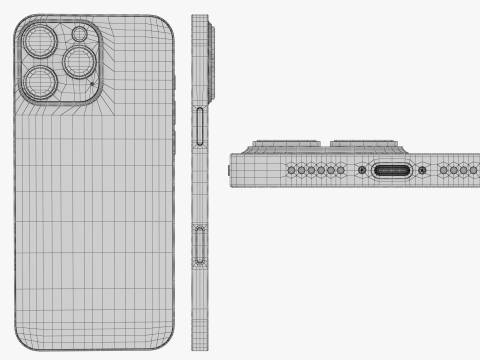 IPhone 16 Pro and 16 Pro Max Natural Titanium 3D Model