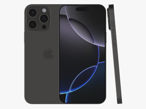 IPhone 16 Pro and 16 Pro Max Black Titanium 3D Model