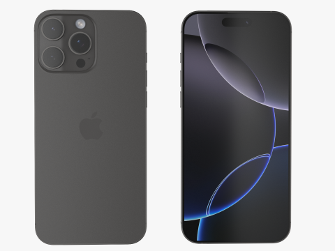 IPhone 16 Pro and 16 Pro Max Black Titanium 3D Model