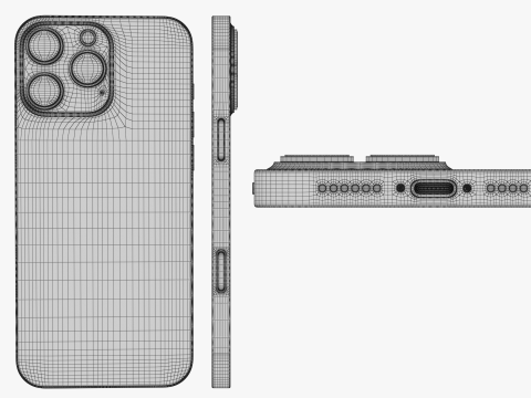 IPhone 16 Pro and 16 Pro Max Black Titanium 3D Model