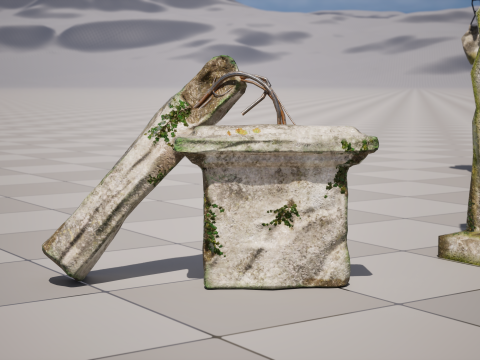 Broken Concrete Pillars - Damaged 3D Asset Pack Set of 10 PBR Textures 3D मॉडल