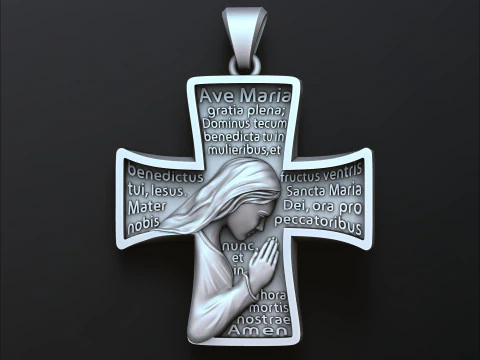 Kutsal Meryem'e Dua Eden Kolye 3D baskı modeli 3D Baskı Modeli