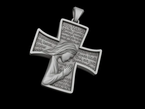 Pendant With Praying Holy Mary 3D print model 3D Print Model