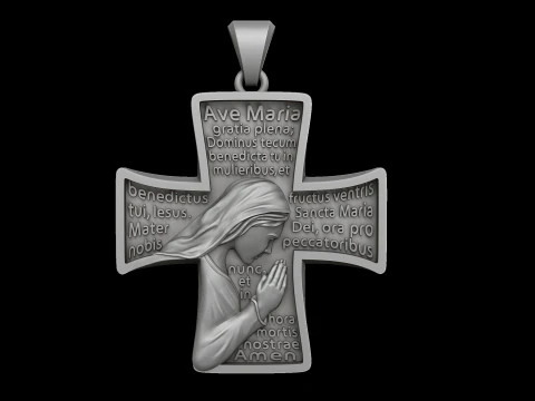 Pendant With Praying Holy Mary 3D print model 3D Print Model