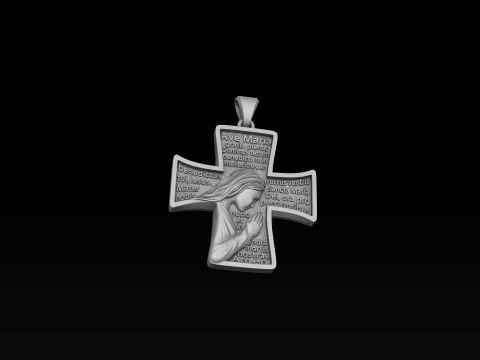 Pendant With Praying Holy Mary 3D print model Model Cetak 3D