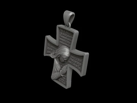 Pendant With Praying Holy Mary 3D print model 3D Print Model