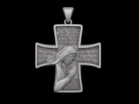 Pendant With Praying Holy Mary 3D print model 3D Print Model