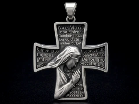 Pendant With Praying Holy Mary 3D print model 3D Print Model