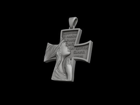 Pendant Holy Mary Praying 3D print model Modelo de impresión 3D