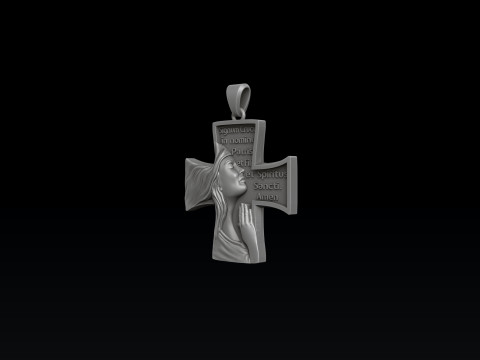 Pendant Holy Mary Praying 3D print model Modelo de impresión 3D