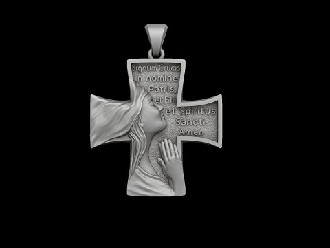 Pendant Holy Mary Praying 3D print model Modelo de impresión 3D