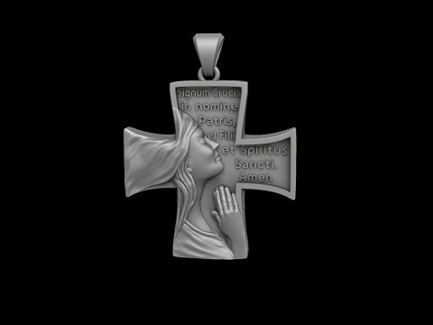 Pendant Holy Mary Praying 3D print model Modelo de impresión 3D