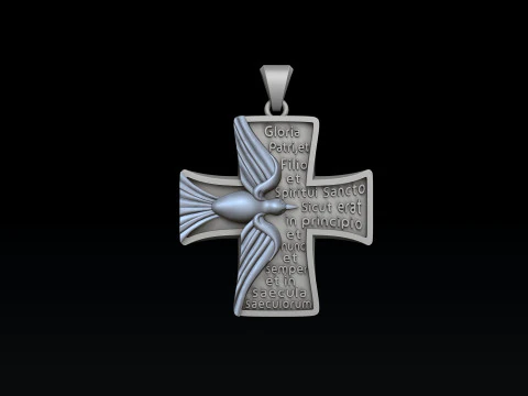 Cross Pendant With Pigeon and Prayer 3D print model 3D Print Model
