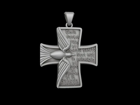 Cross Pendant With Pigeon and Prayer 3D print model 3D Print Model