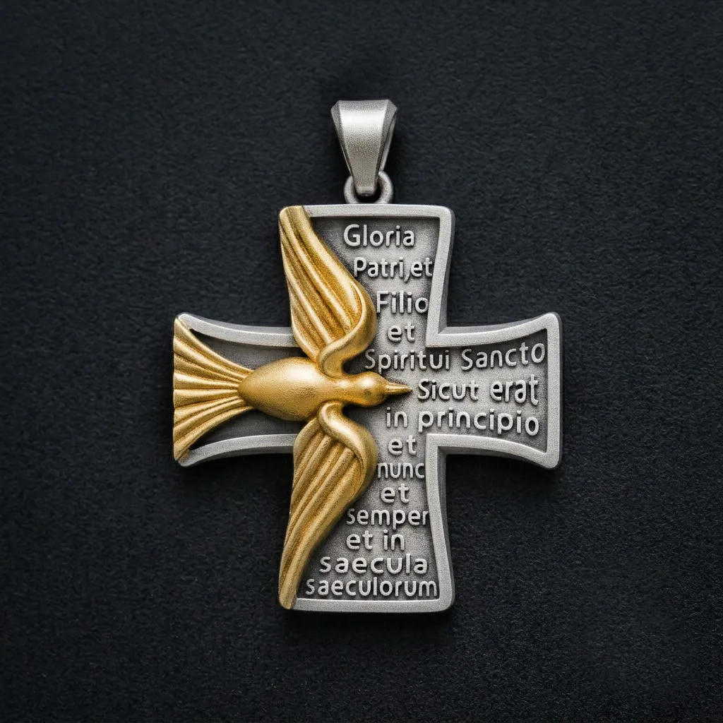Cross Pendant With Pigeon and Prayer 3D print model 3D Print Model .c4d .max .obj .3ds .fbx .stl .blend 