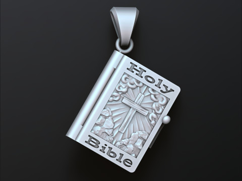 Holy Bible Book Pendant Pater Noster Prayer 3D print model 3Dプリントモデル