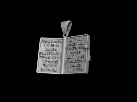 Holy Bible Book Pendant Pater Noster Prayer 3D print model 3Dプリントモデル