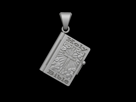 Holy Bible Book Pendant Pater Noster Prayer 3D print model 3Dプリントモデル