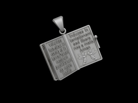 Holy Bible Book Pendant Pater Noster Prayer 3D print model 3Dプリントモデル