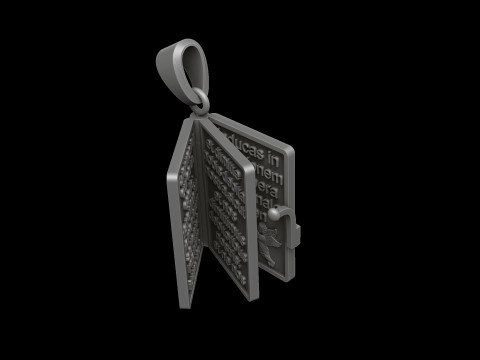 Holy Bible Book Pendant Pater Noster Prayer 3D print model 3Dプリントモデル