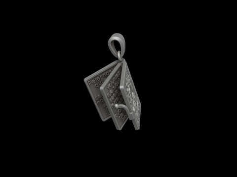 Holy Bible Book Pendant Pater Noster Prayer 3D print model 3Dプリントモデル
