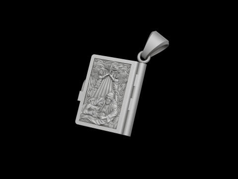 Holy Bible Book Pendant Pater Noster Prayer 3D print model 3Dプリントモデル