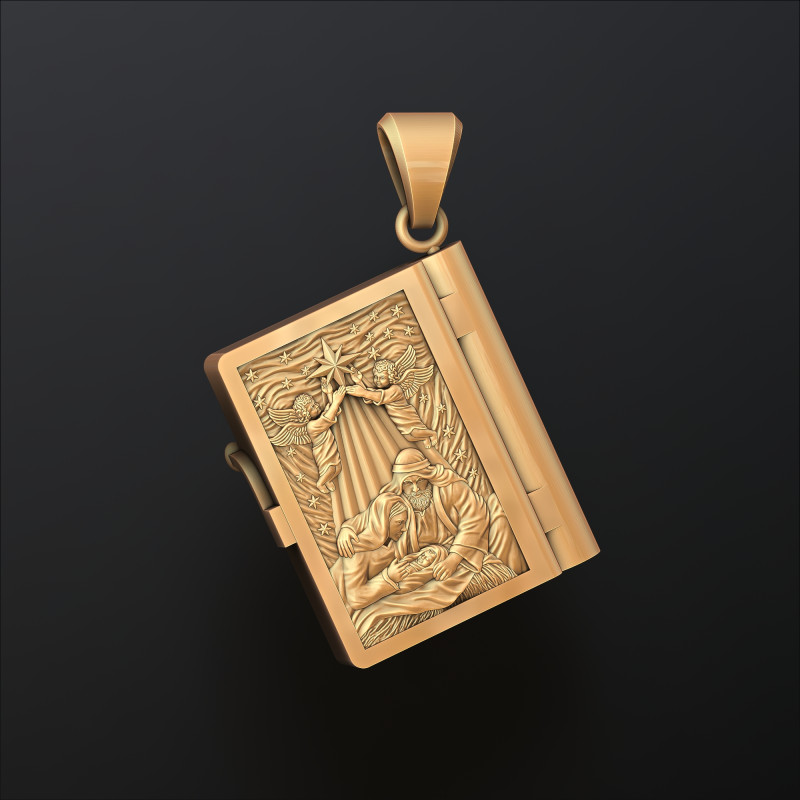 Holy Bible Book Pendant Credo Prayer 3D print model 3D Print Model .c4d .max .obj .3ds .fbx .stl .blend