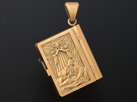 Holy Bible Book Pendant Credo Prayer 3D print model 3D Print Model