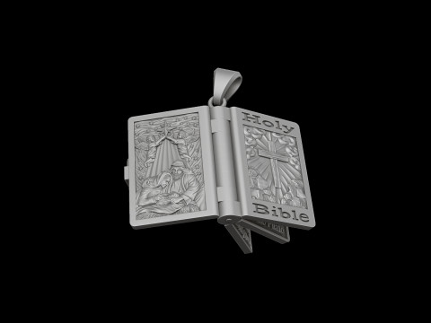 Holy Bible Book Pendant Credo Prayer 3D print model 3D Print Model