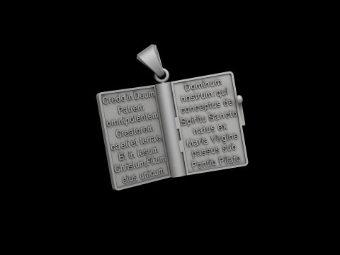 Holy Bible Book Pendant Credo Prayer 3D print model 3D Print Model