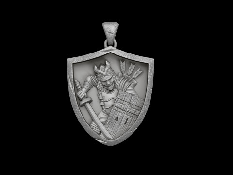 Samurai Pendant 3D print model 3Dプリントモデル