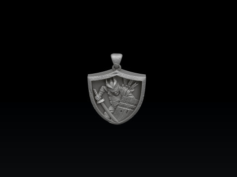 Samurai Pendant 3D print model 3Dプリントモデル