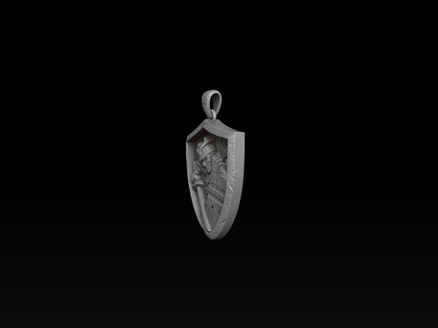 Samurai Pendant 3D print model 3Dプリントモデル